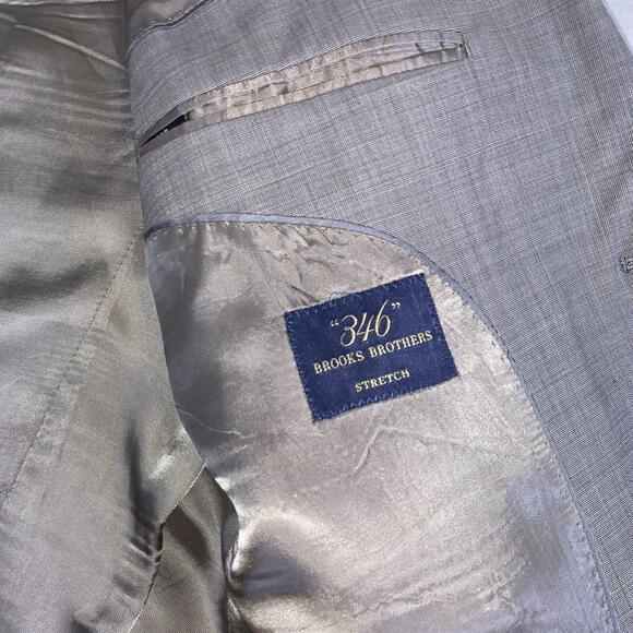 Brooks Brothers 346 Blazer Mens Sport Coat‎ Size 44RG Gray Business Stretch Wool - Picture 13 of 15